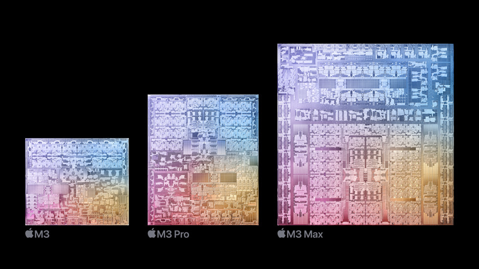 Arquitetura dos chips M3, M3 Pro e M3 Max.