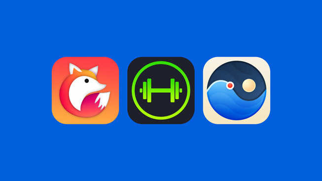 Logotipos de las apps Planny, SmartGym y Tide Guide. 