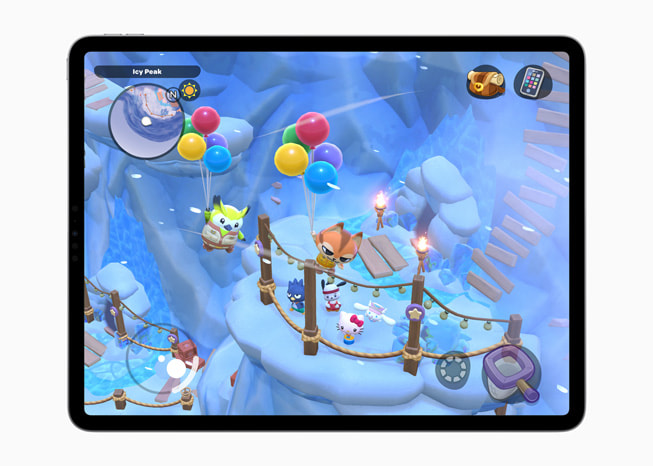 لعبة Hello Kitty Island Adventure معروضة على iPad Pro. 