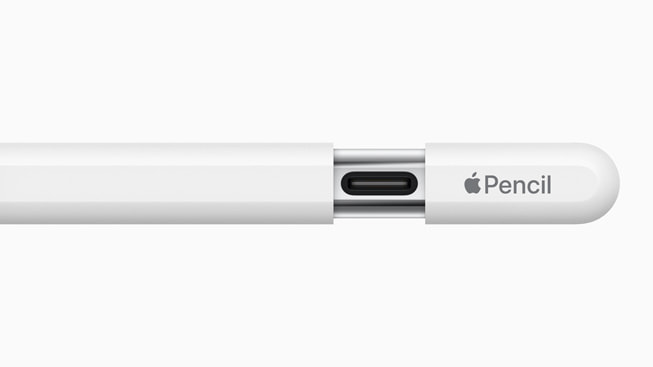 Primer plano del Apple Pencil con el nuevo tapón deslizante.