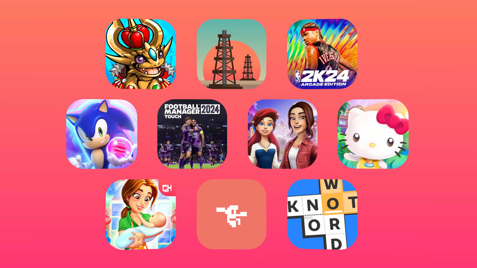 An illustration showing an array of games available on Apple Arcade this November.