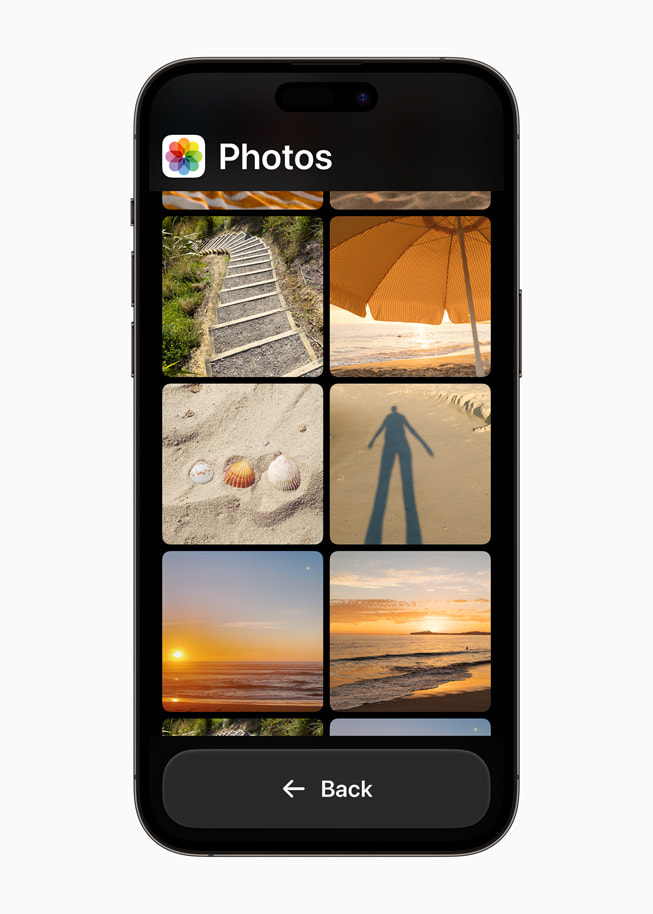 Uproszczona aplikacja Zdjęcia na iPhonie 14 Pro Max.