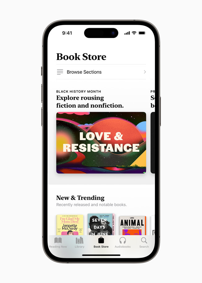 Appen Böcker visar utvalda titlar för Black History Month.