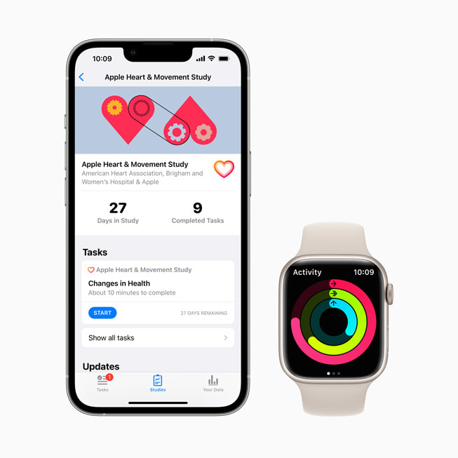 The Apple Heart and Movement Study is shown in the Research app from the App Store.