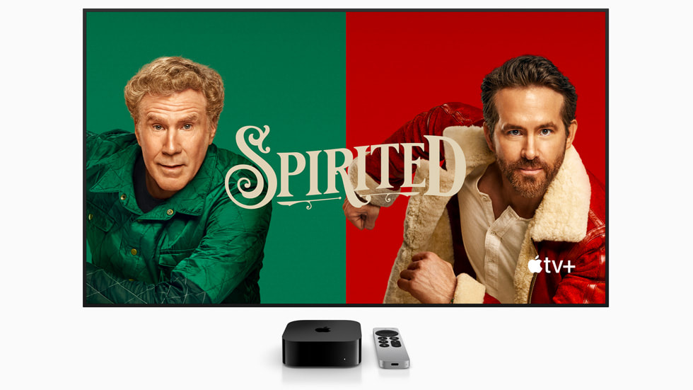 Bannière promotionnelle du film *Spirited – L’esprit de Noël* sur Apple TV+.