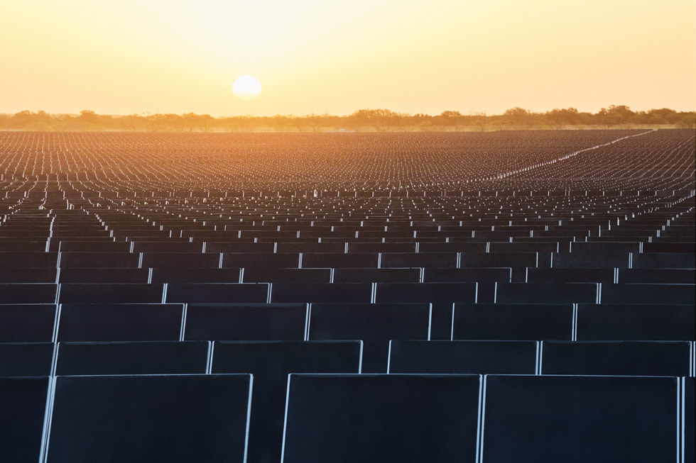 A large-scale solar panel project in Brown County, Texas.