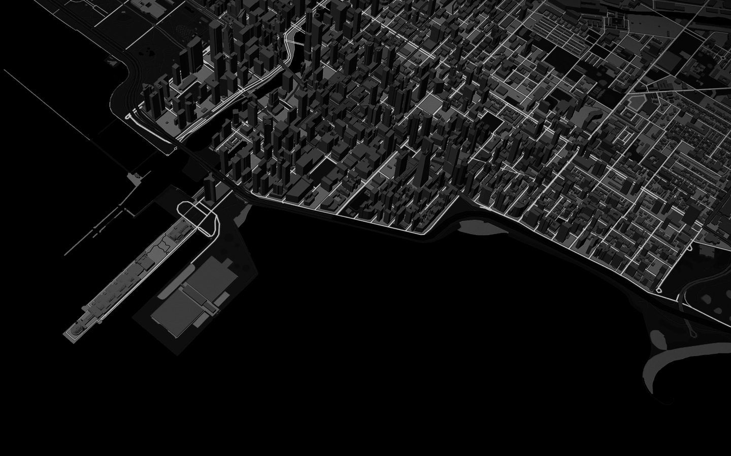 Анімація лінії, що представляє маршрут бігунів у вигляді міського пейзажу на тривимірних картах