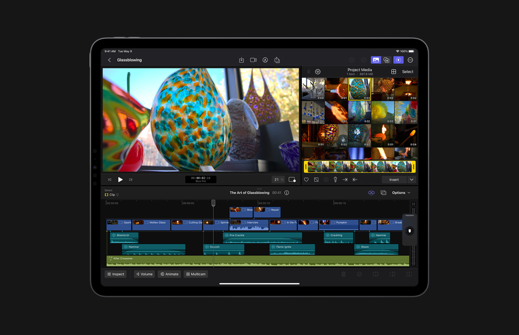 Montage d’une image HDR dans Final Cut Pro pour iPad sur un iPad.