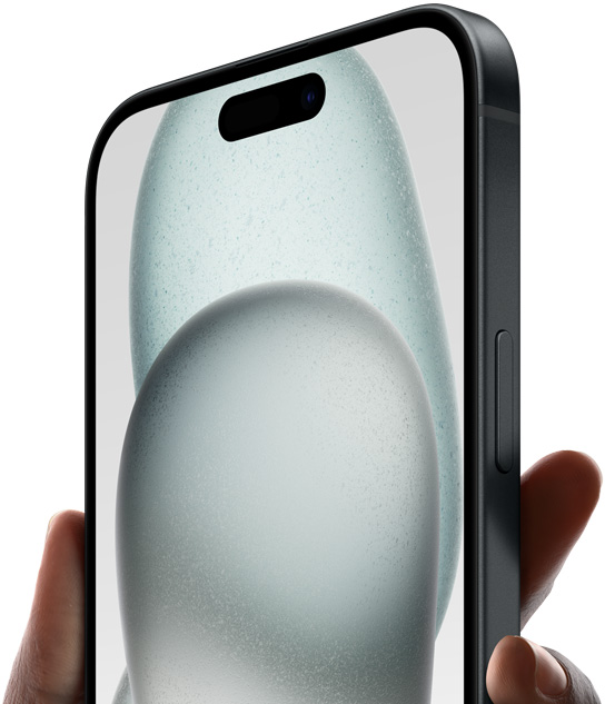iPhone 15-design med aluminiumskant i romfartskvalitet