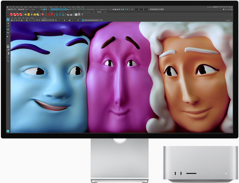 Studio Display ja Mac Studio eestvaade