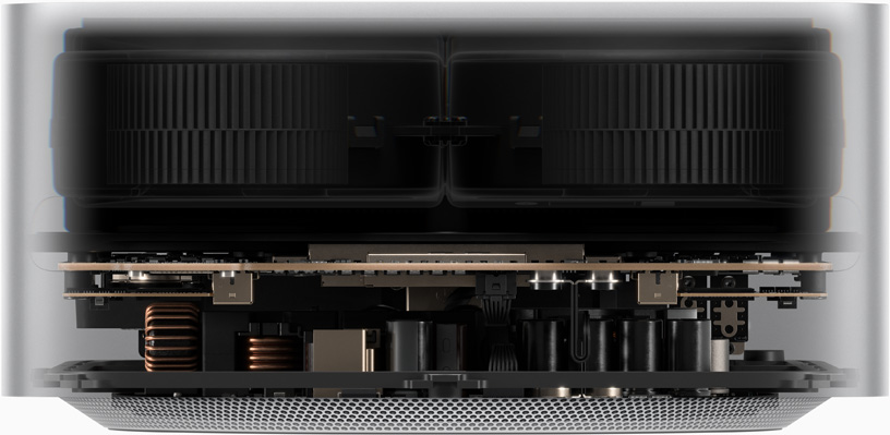 Mac Studio mõõtmed näitavad 19,7 cm laiust ja 9,5 cm kõrgust