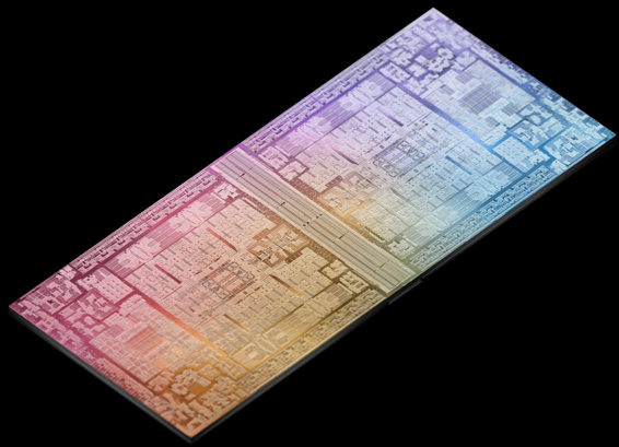 Schema över ett M2 Max-chip sammankopplat med ett annat M2 Max-chip