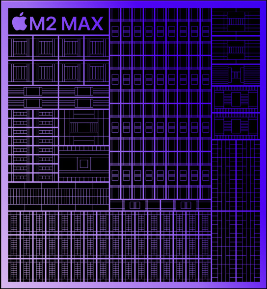 Imagem esquemática do processador M2 Max