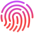 Touch ID'yi temsil eden bir parmak izi görüntüsü