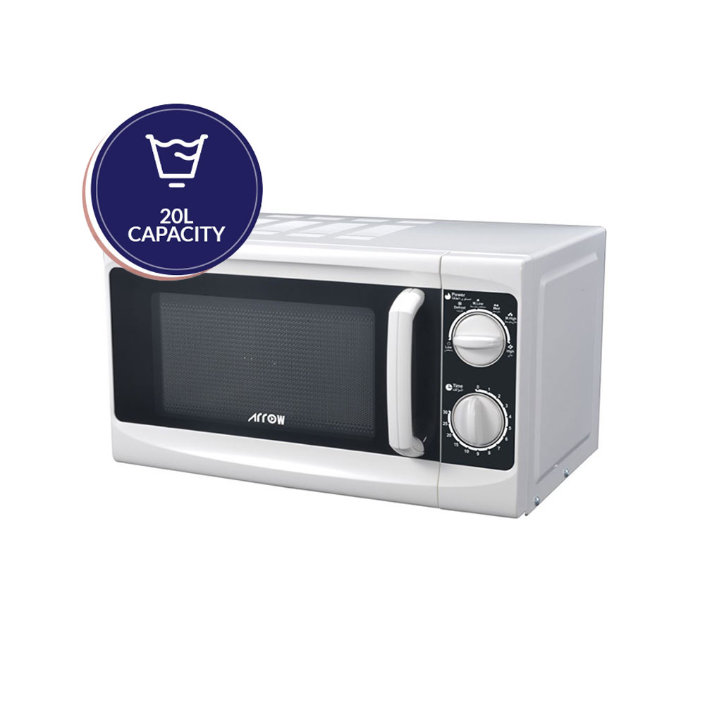 20L Microwave Oven Mechanical,700W 6 Micro Levels white Defrost Setting Manual Panel RO-20MG