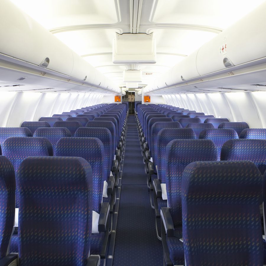 The interior of an airplane