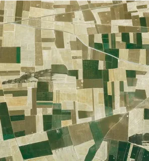 Aerial image of farm land in the Gaziantep Province, Turkey.