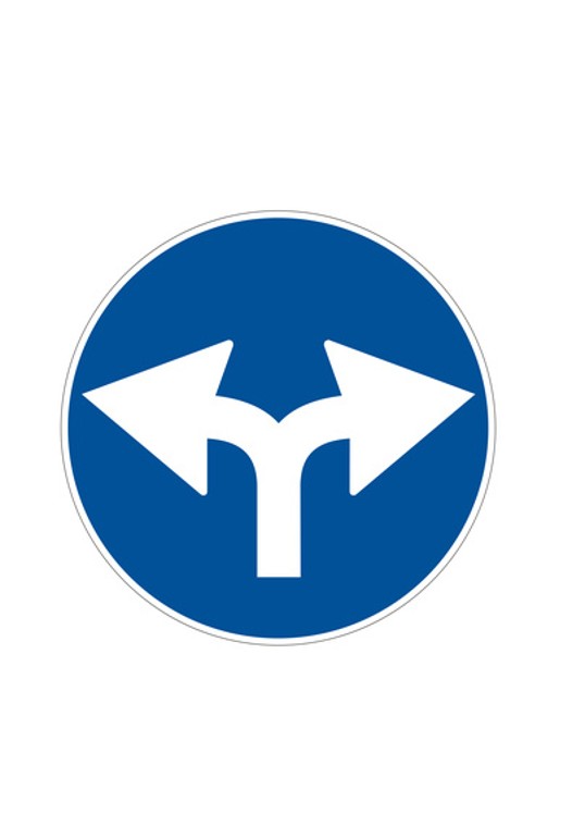 Traffic sign with two arrows