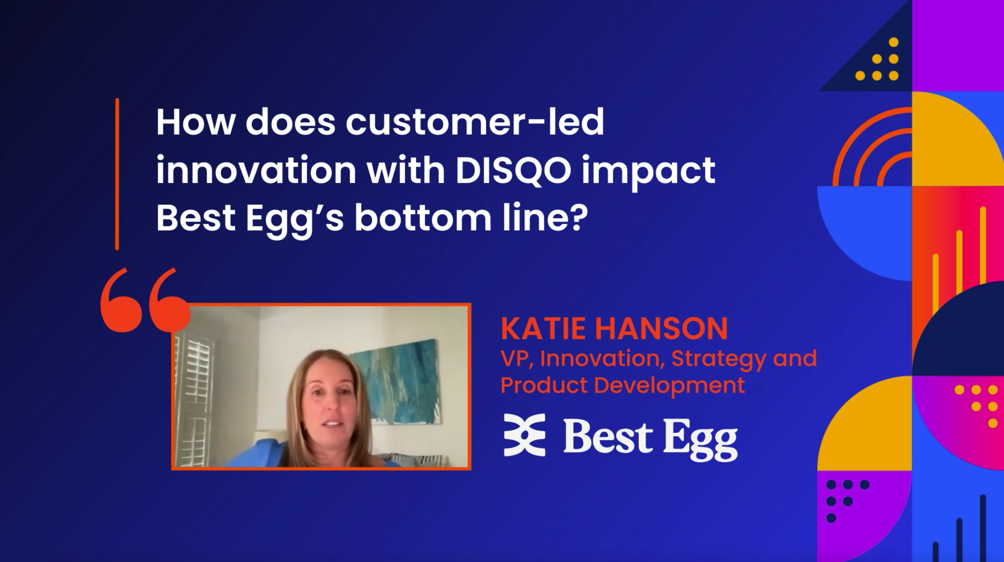 Image of a still from the Best Egg video about customer-led innovation.