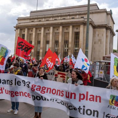 Le 22 avril dernier, les enseignants du 93 ont défilé en partant du Trocadéro pour réclamer des moyens