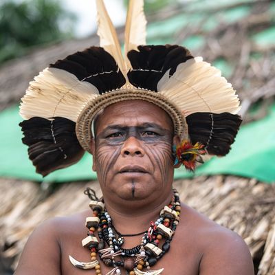 Homme autochtone brésilien de l'éthnie Guarani