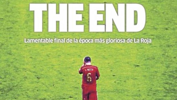 Défaite de l'Espagne au Mondial : extrait de la Une de Marca, "The end"