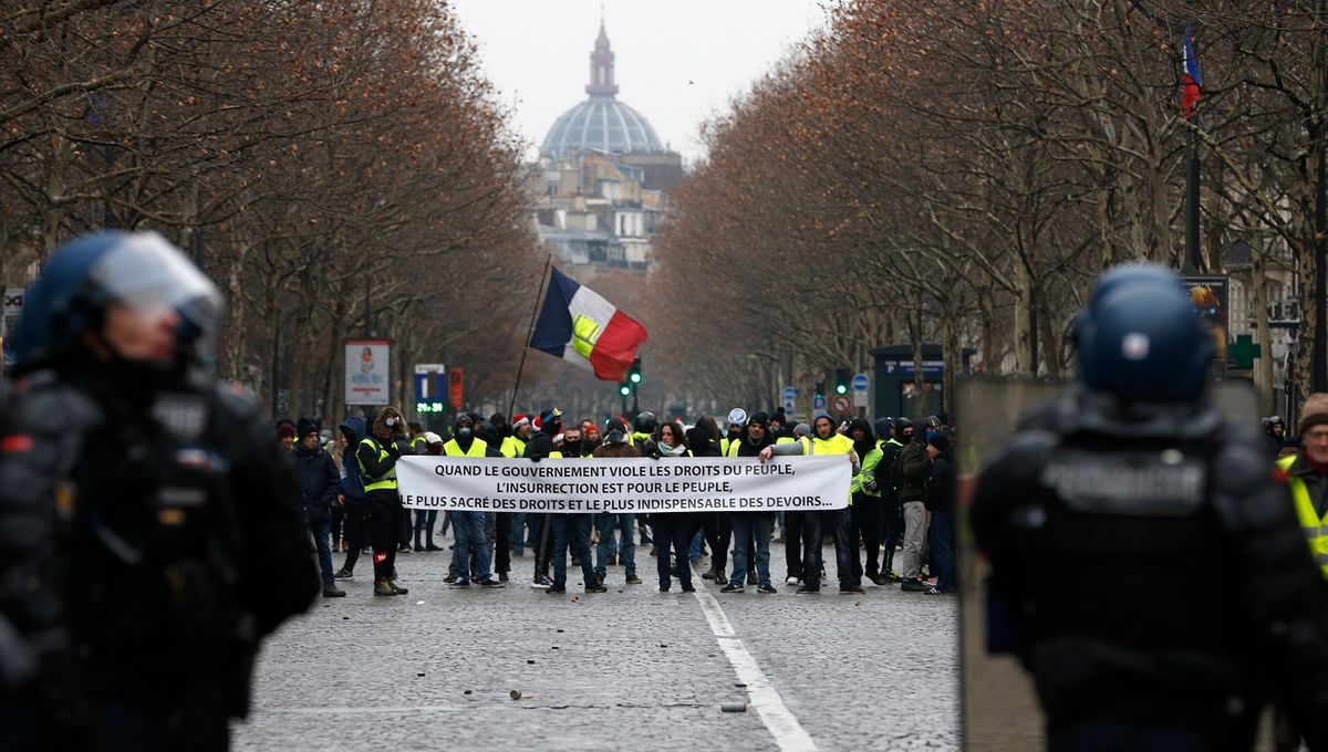 La manifestation des gilets jaunes à Paris.
