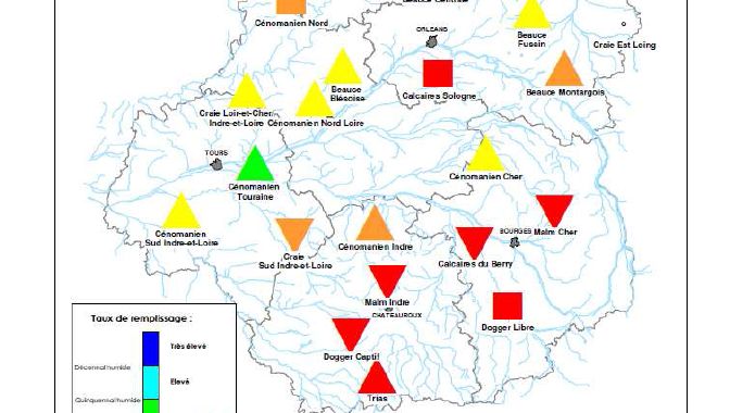 Extrait de l'État quantitatif de la ressource en eau en région Centre-Val de Loire – Avril 2019, publié le 11 avril 2019.
