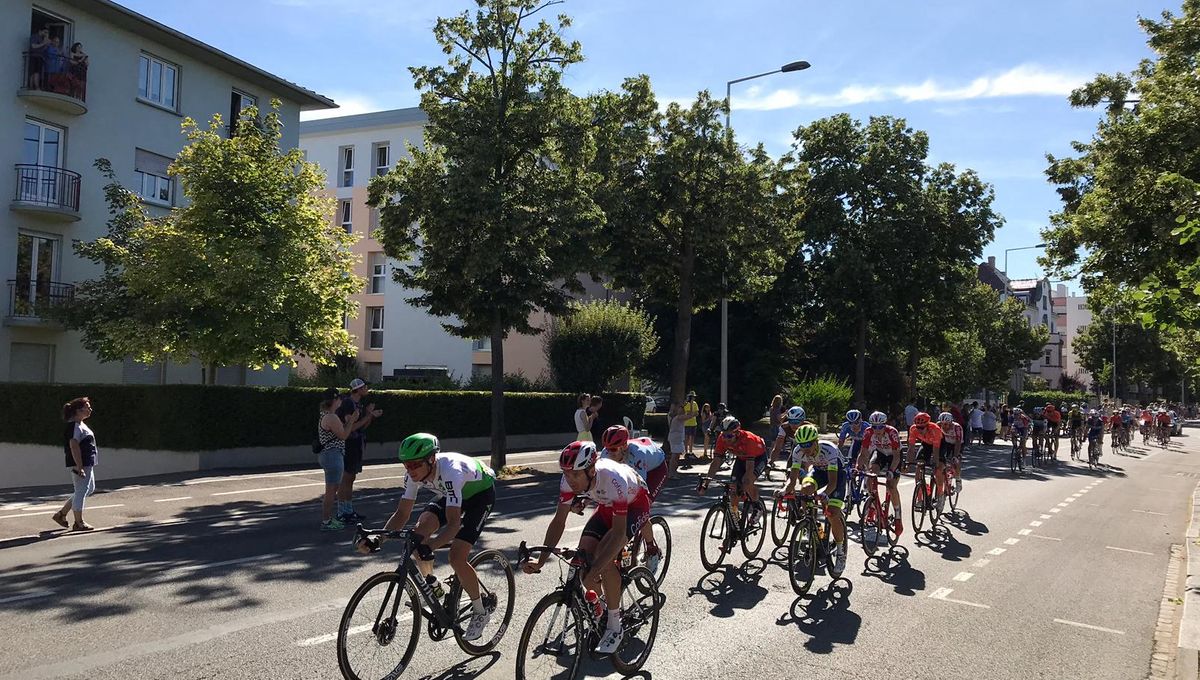 Le peloton dans les Vosges lors de la 5è étape à Saint-Dié, en juillet 2019.