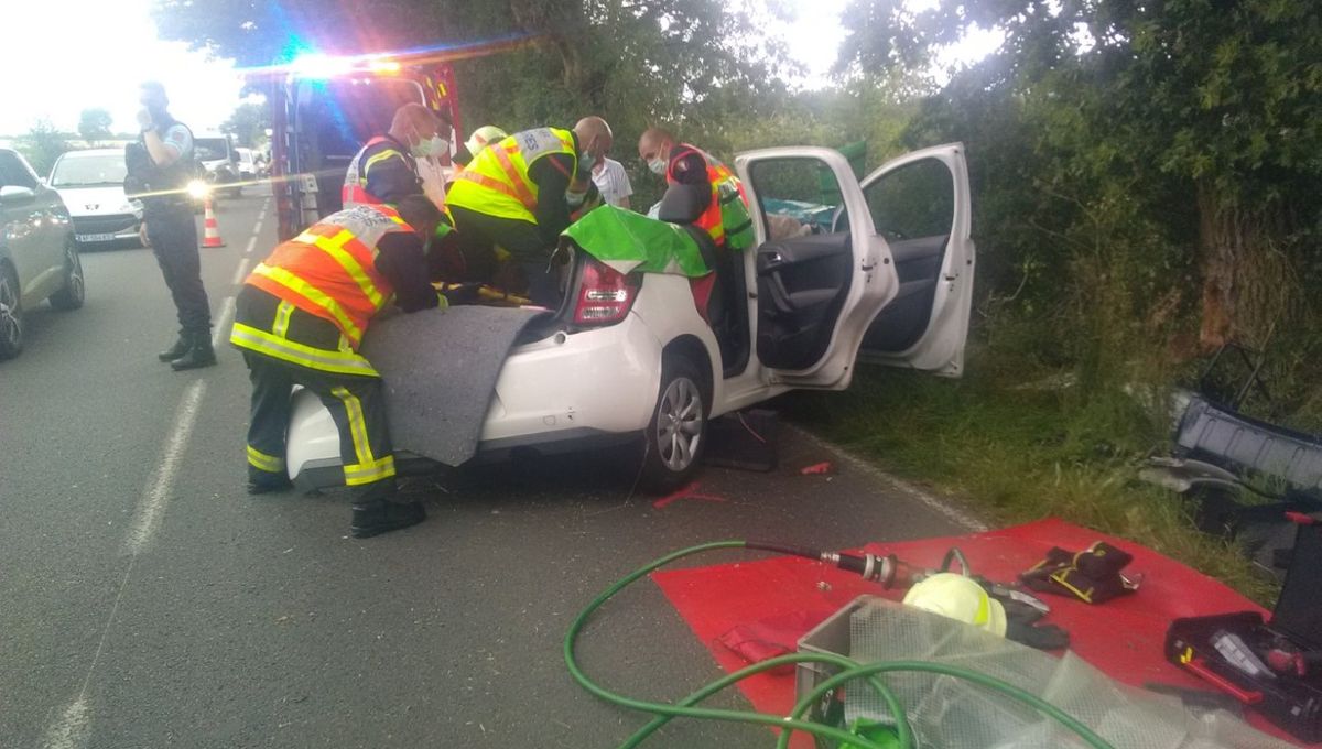 Accident de la route à Geay dans les Deux-Sèvres