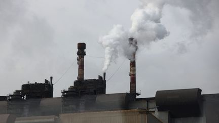 Selon Réseau Action Climat, le site industriel le plus émetteur de CO2 est le site ArcelorMittal à Fos-sur-Mer, ici en février 2023. (VALERIE VREL / MAXPPP)