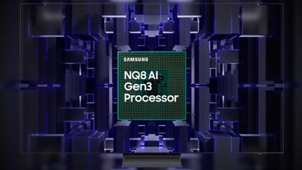 Le nouveau processeur des TV IA haut de gamme 2024 lancées par Samsung multiplie par huit le nombre de réseaux neuronaux dédiés à l'intelligence artificielle. (SAMSUNG)