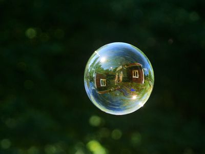 House Reflecting On Soap Bubble