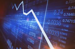 Decreasing Line Graph on Stock Market Trading Screen