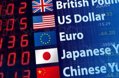 Board listing currency exchange rates