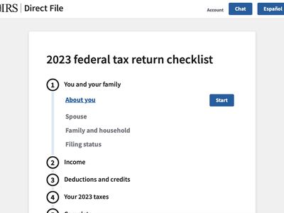 A screenshot of the IRS Direct File tool. 
