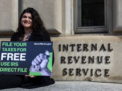 People use IRS Direct File at the Internal Revenue Service Building on April 05, 2024 in Washington, DC. 