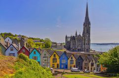 Cobh (previously known as Queenstown) is a seaport town on the south coast of County Cork, Ireland. On a high point in the town stands St Colman's, one of the tallest buildings in Ireland snd a row of Victorian houses known locally as the "deck of cards".