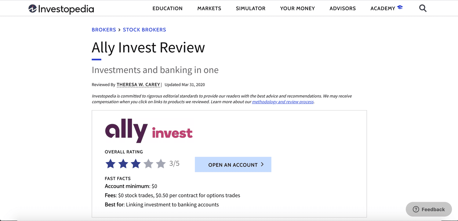 Example of a broker review