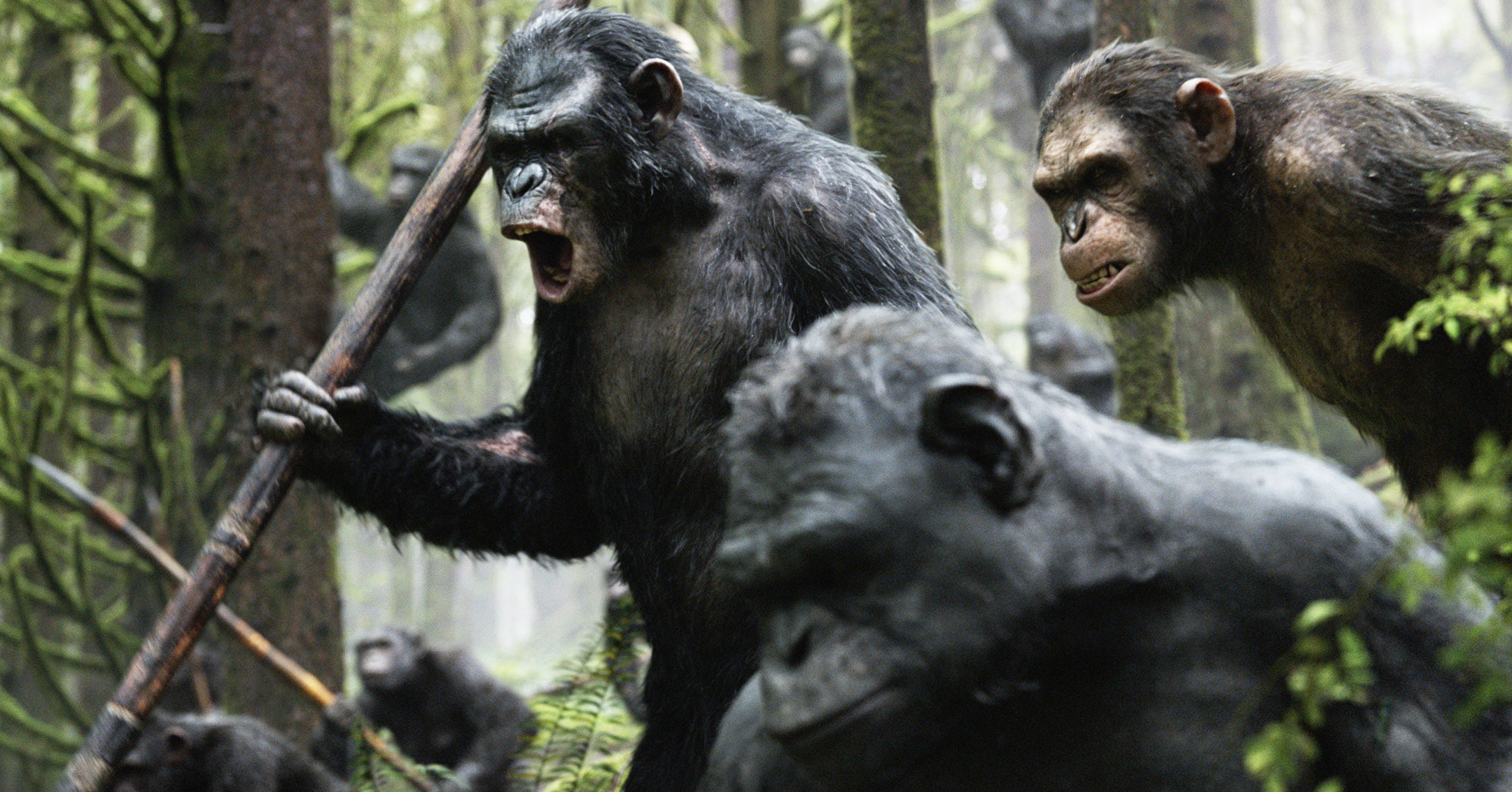 'DAWN OF THE PLANET OF THE APES,' Toby Kebbell (left), 2014. ph: David James/TM and ©Copyright Twentieth Century Fox Film Corporation. All rights reserved./Courtesy Everett Collection