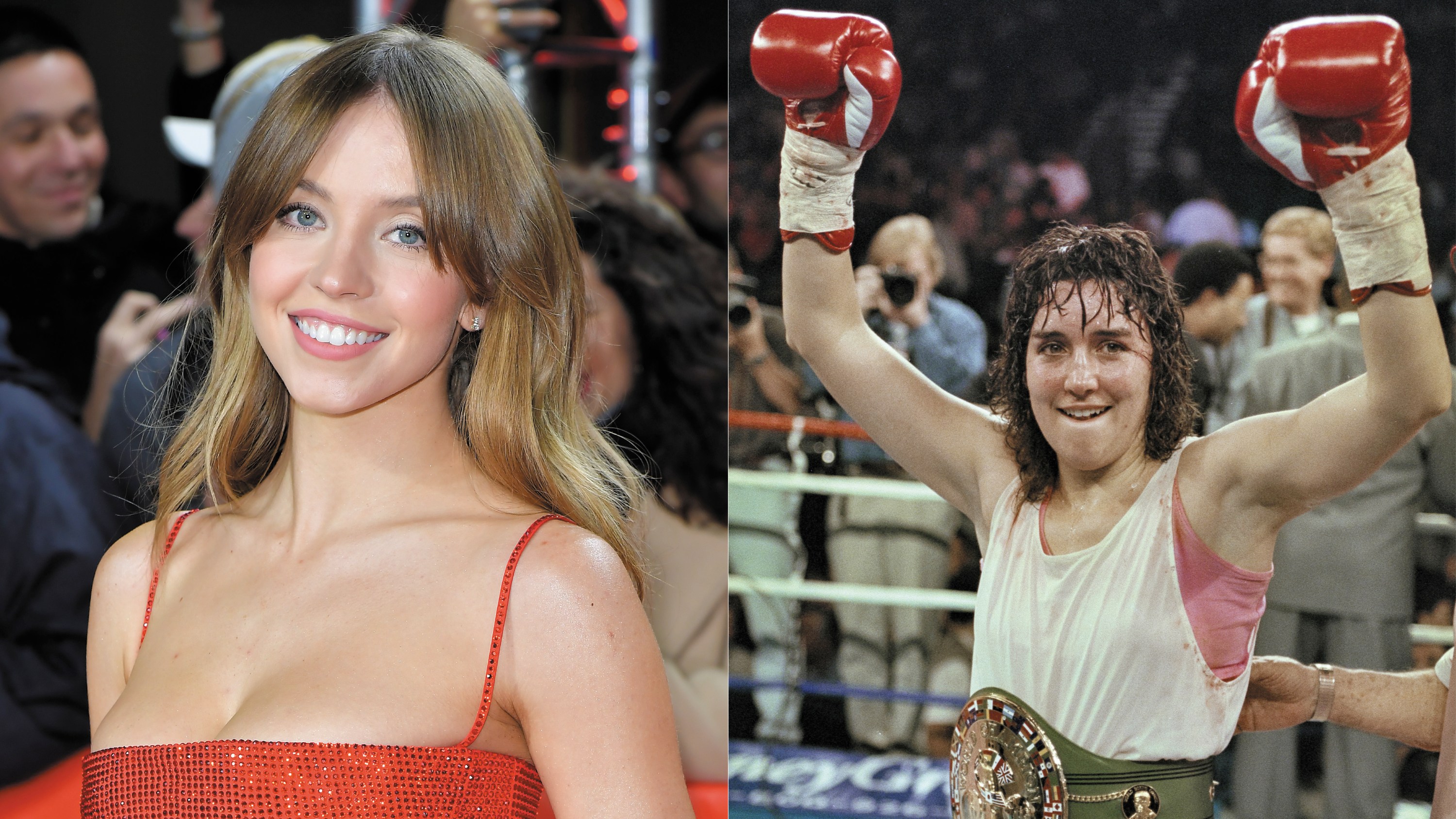 Sydney Sweeney (L) will play legendary boxer Christy Martin (R) in an upcoming biopic