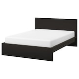 MALM Bed frame, black-brown/Luröy, Queen