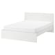 MALM Bed frame, white/Luröy, Queen