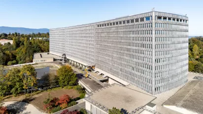 Arial image of ILO HQ Building, Geneva