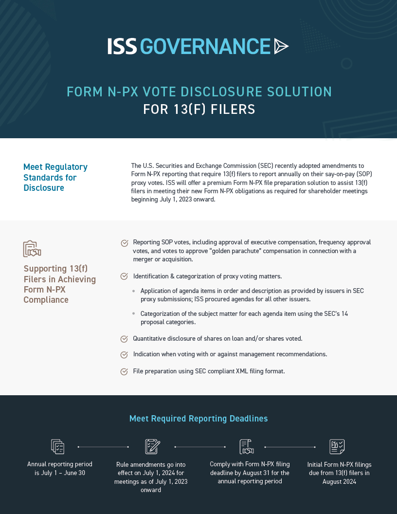 Meet Regulatory Standards for Disclosure with Form N-PX Vote Disclosure Solution