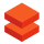 Icon in orange color with multiple squares stacked on each other