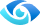 Icon in the shape of eye with blue and light blue color