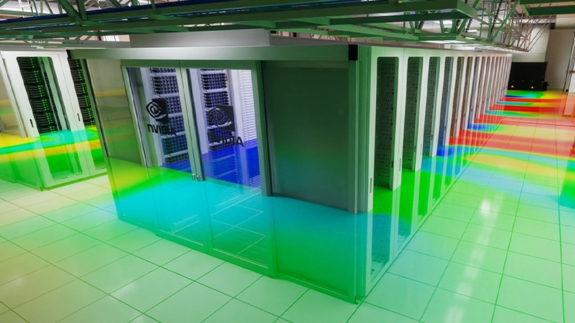 Energy efficiency heat map in a NVIDIA data center
