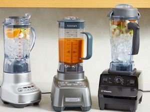 three blenders on a kitchen countertop