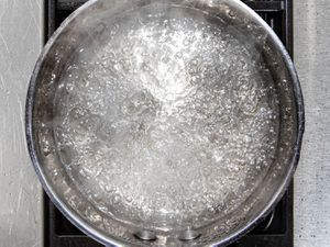 Overhead view of boiling water